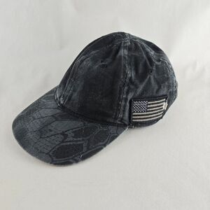 Kryptek Hat Mens Grey Camo Adjustable Hook Loop Outdoor Cap Q3 Technology Flag